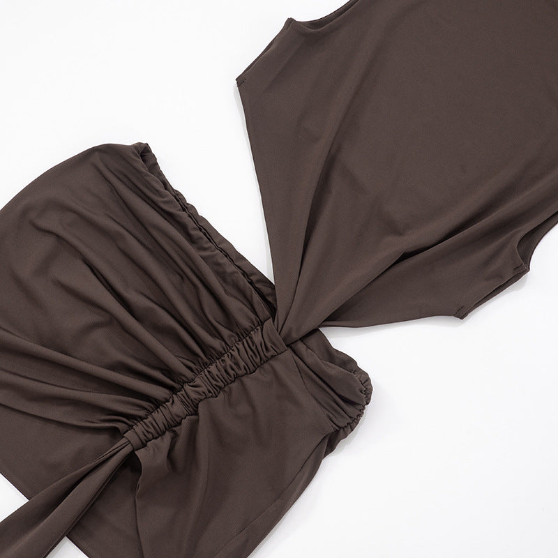 Y2K Backless Mini Dress - Sleeveless Cut-Out Bodycon with Ties | Free Shipping & Crypto Pay