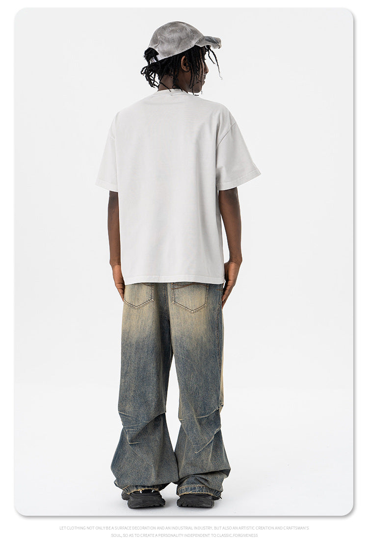 Vintage Skeleton Hand Print Tee - Oversized Streetwear T-Shirt Men Women