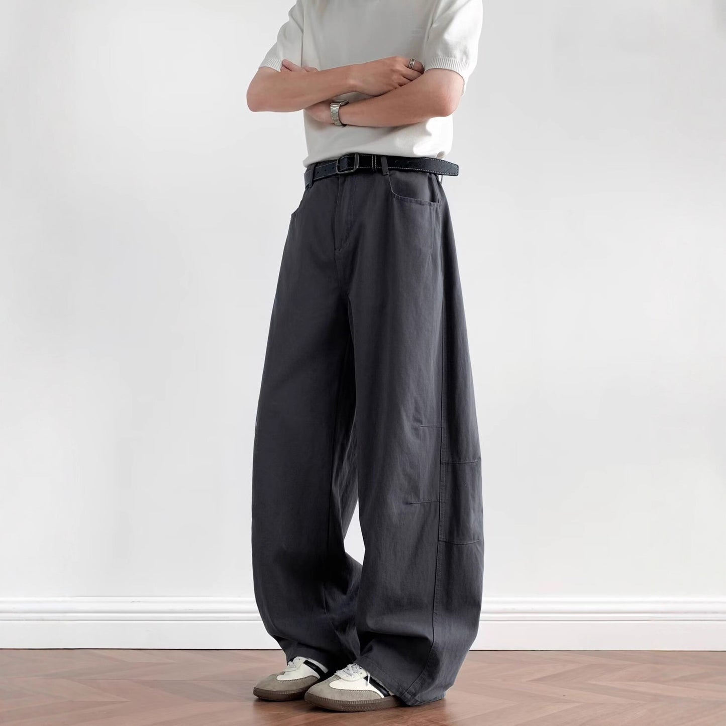 Solid Color Scimitar Jeans – Unisex High-Street Loose Wide-Leg Pants | Black, Green, Gray | Free Shipping | Crypto Payments Accepted