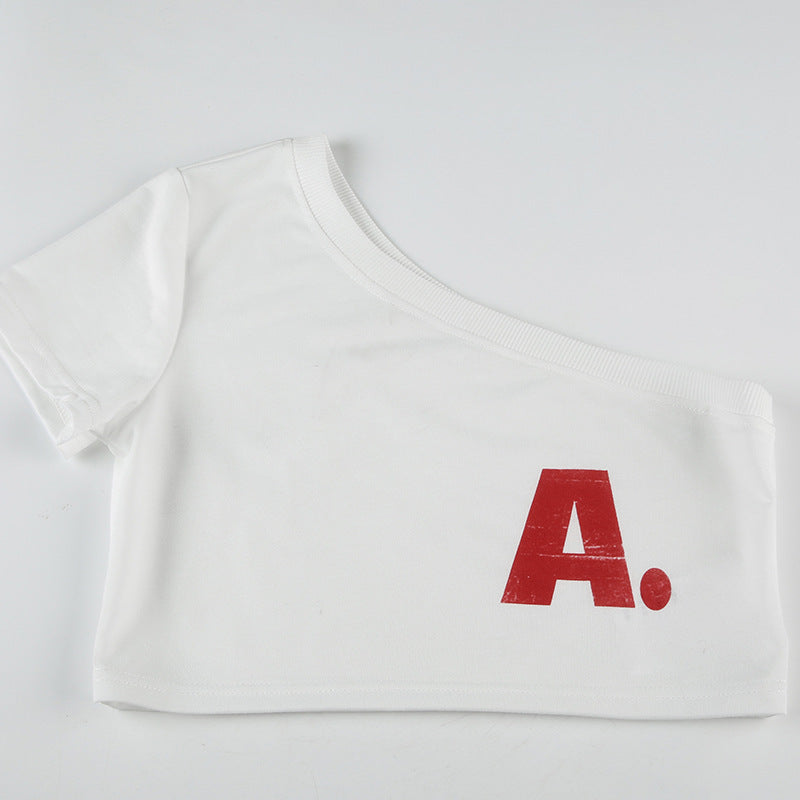 Y2K Off-Shoulder Top - Sexy Printed Crop Tee| Free Shipping|Crypto Payments