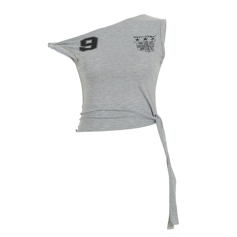 Asymmetric Knot Top - Streetwear Crop | Free Shipping| Crypto Payments