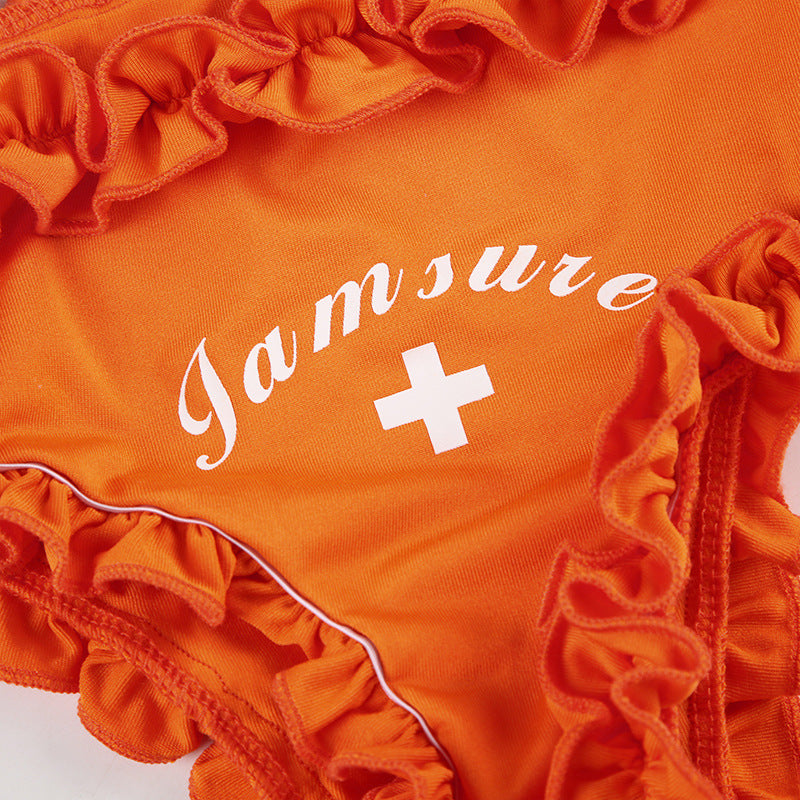 Y2K Letter Bikini - Ruffle Halter Swimsuit Set | Free Shipping|Crypto Payments