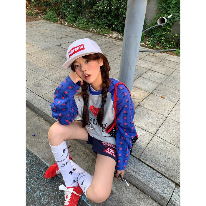 Blusa de algodão oversized de manga comprida | Frete grátis | Pagamentos em criptomoedas