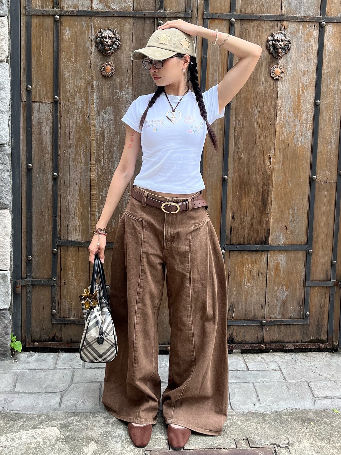 Y2K Low-Rise Flared Jeans - Vintage Mallard Color Wide-Leg Trousers | Free Shipping