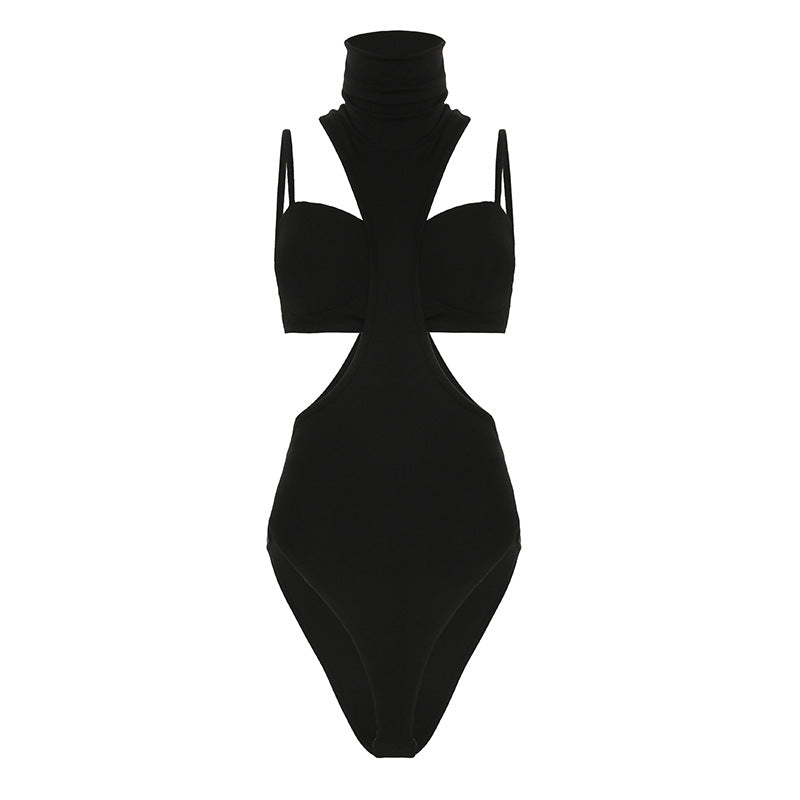 Women's Sexy Two-Piece Set - High Neck Bra Top & Cropped Bodysuit | Free Shipping|Crypto Payments
