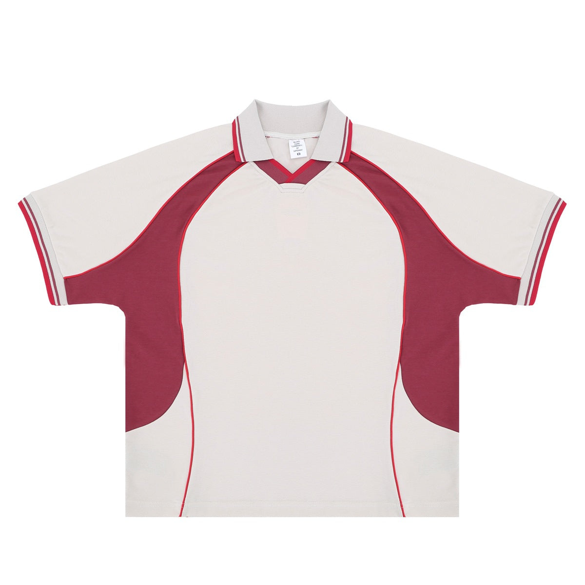 High-Street Raglan T-Shirt | Color Block Polo Style | Loose Fit | Black Apricot | Free Global Shipping | Crypto Accepted