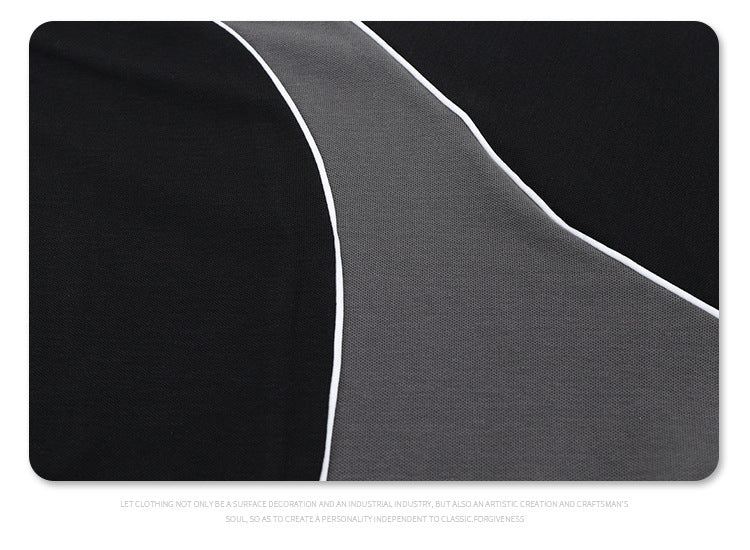 High-Street Raglan T-Shirt | Color Block Polo Style | Loose Fit | Black Apricot | Free Global Shipping | Crypto Accepted