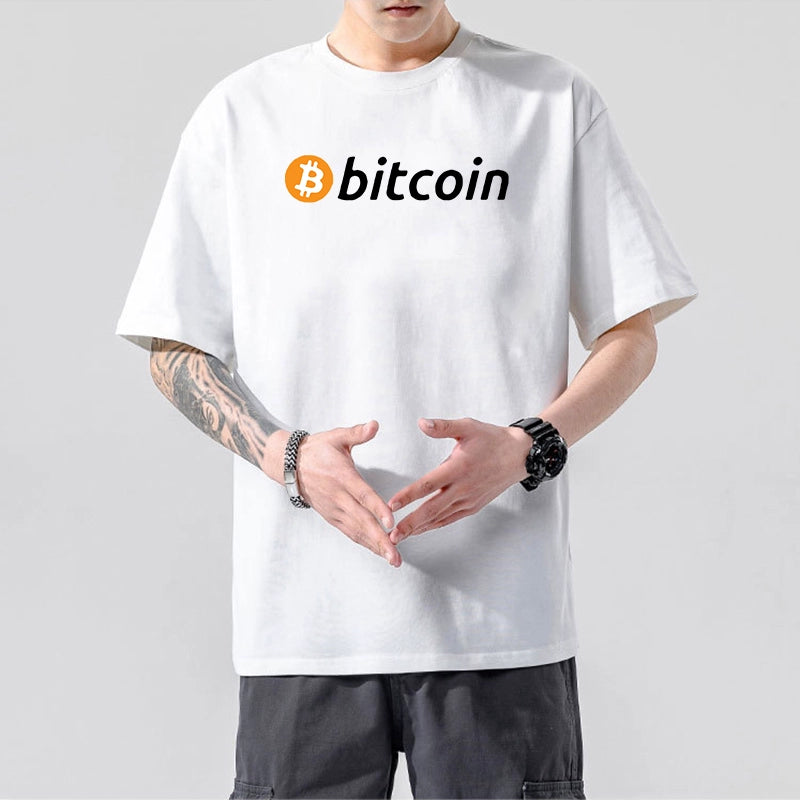 Men’s Crypto T-Shirt | 100% Cotton Blockchain Tee with Bitcoin, Ethereum, Dogecoin Prints | XS–2XL | Free Global Shipping