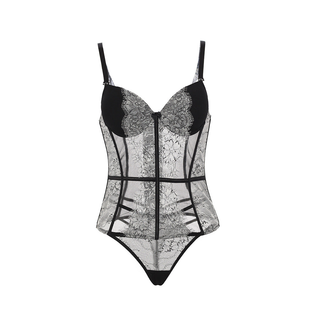 Sexy Sheer Mesh Lingerie Set for Women - Seductive Body Shaper Two-Piece | Free Shipping