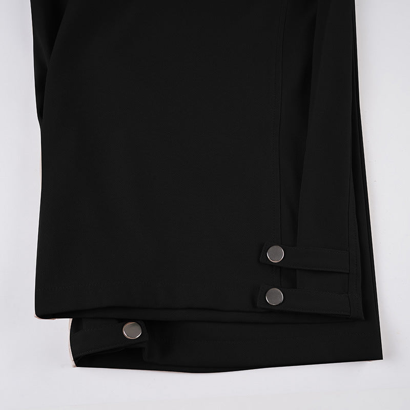 Streetwear Cargo Set - Y2K Halter Tie-Up Top & Wide-Leg Pants | Free Shipping