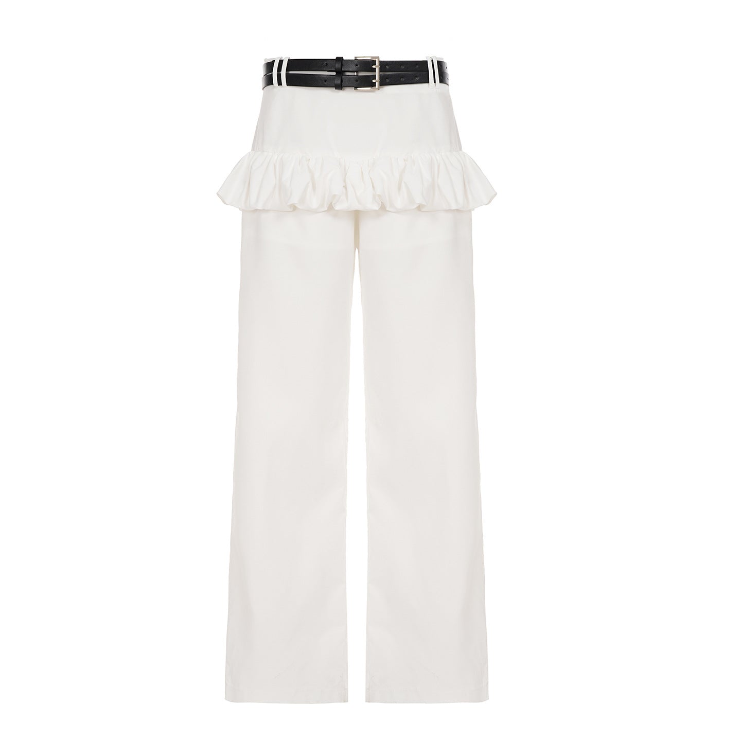 Korean Peplum Pants - False Two-Piece Wide Leg Trousers | Free Shipping