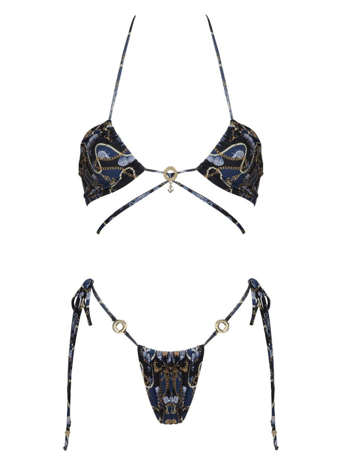 Sexy Ocean Print Tie-Back Bikini Set - Free Global Shipping & Crypto Pay.