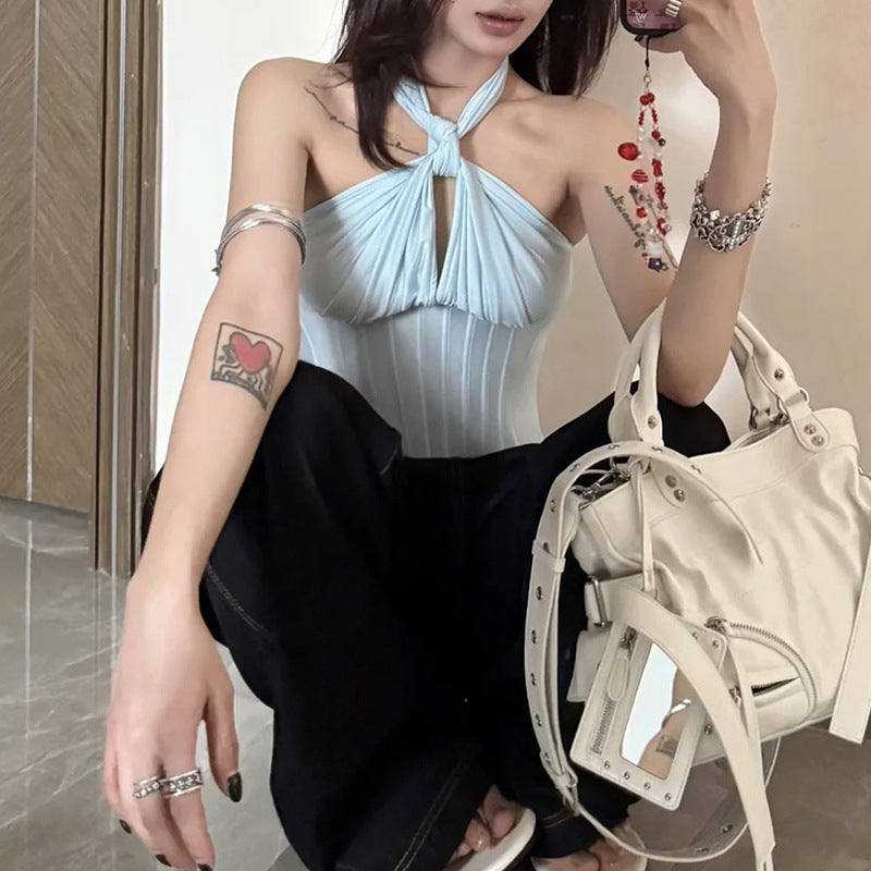 Top curto tomara que caia sexy para mulheres – Cor sólida, estilo verão | Frete grátis | Crypto Pay