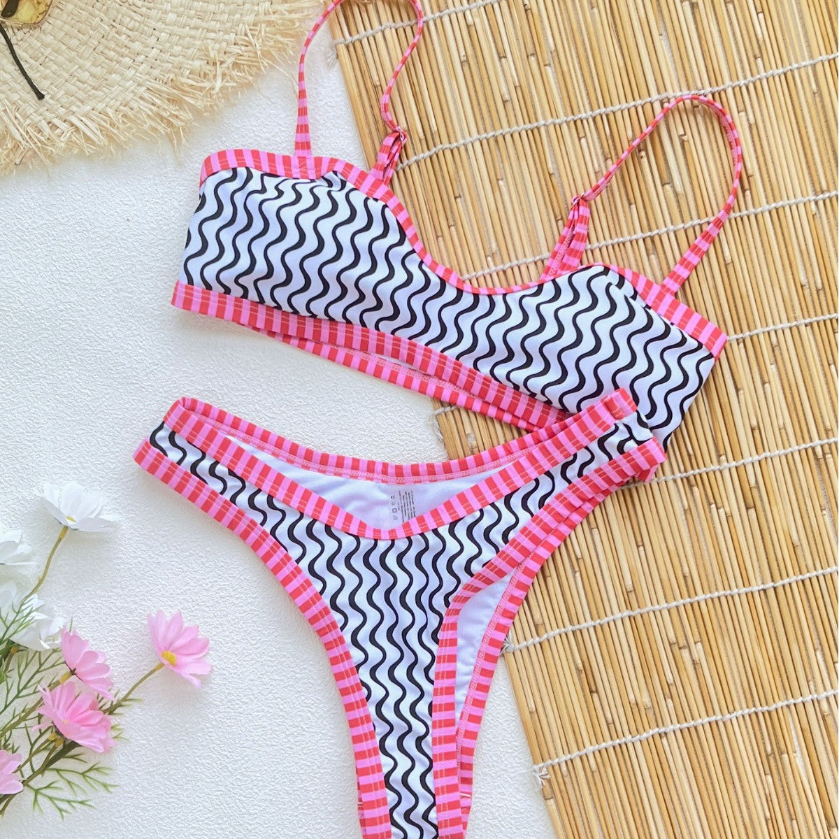 Striped High-Leg Bikini - Wire-Free w/Pads | Free Shipping