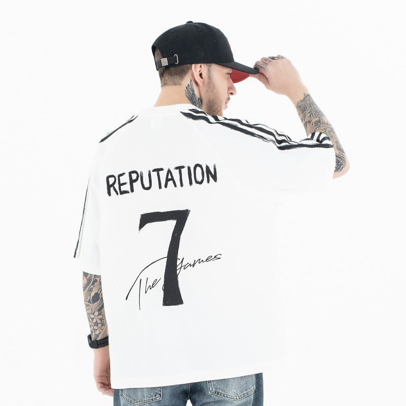 Trendy Men's Street Graffiti T-Shirt - 100% Cotton, Loose Fit | Worldwide Free Shipping | Crypto Payments Accepted