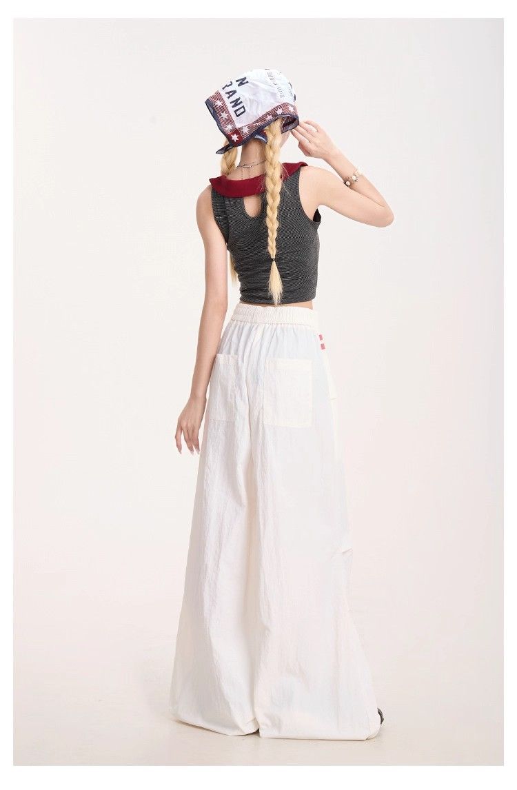 Vintage Cargo Pants - Loose Fit Layered Hem Trousers| Free Shipping|Crypto Payments