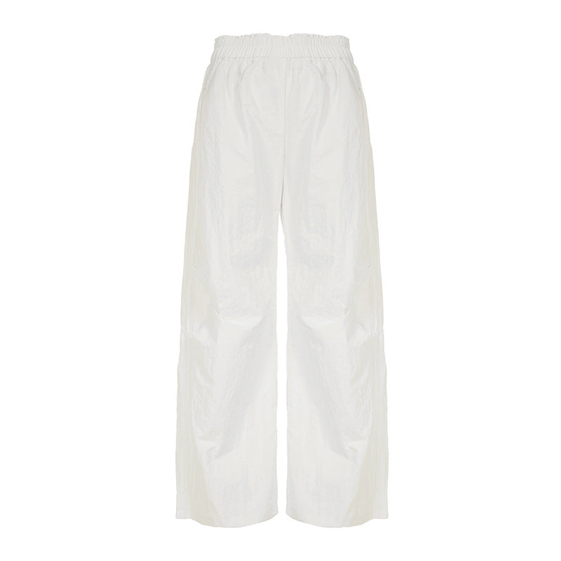 Wide-Leg Streetwear Pants - Minimalist Elastic Waist Trousers | Free Shipping|Crypto Payments