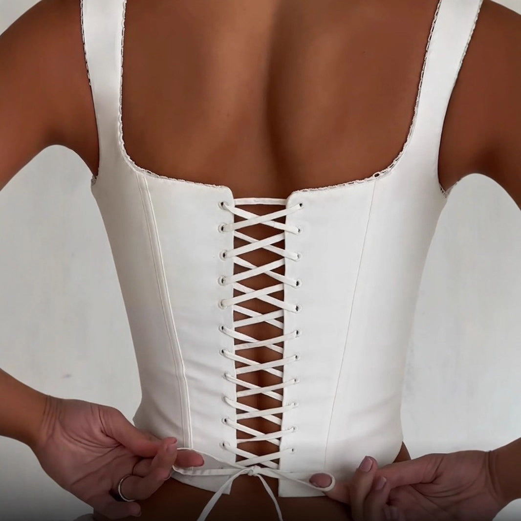 Top Corset com Gravata Borboleta Y2K - Blusa Curta Doce e Sexy Feminina Sem Costas | Frete Grátis para todo o Mundo | Pagamentos com Criptomoedas
