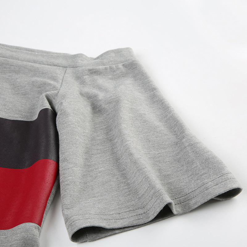 Color-Block Off-Shoulder Tee - Geometric Streetwear Top |Free Shipping|Crypto Payments