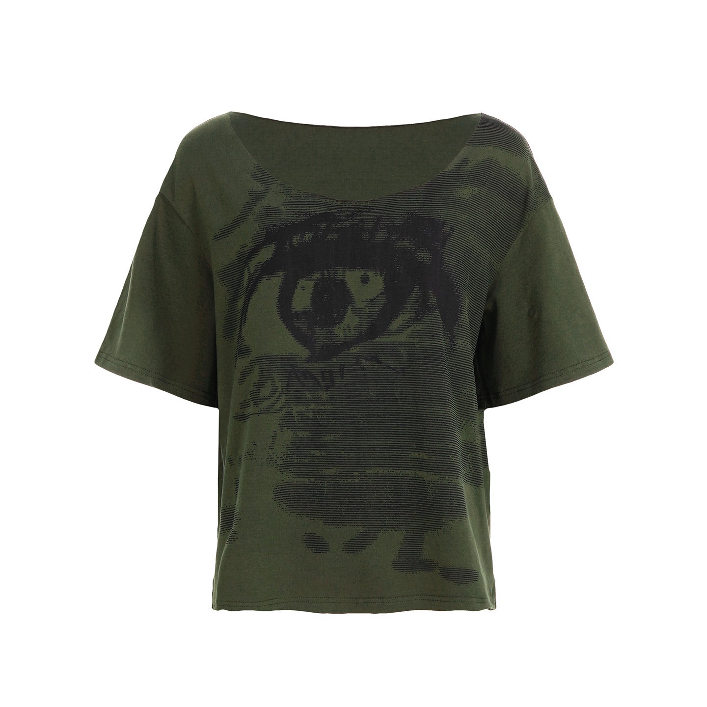 Y2K Abstract Print Tee - Vintage Washed Oversized T-Shirt Crypto Payments