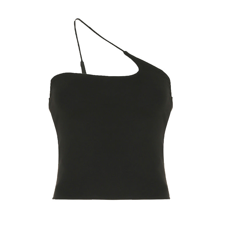 Trendy One-Shoulder Crop Top - Bodycon Asymmetric Strap Tee | Free Shipping|Crypto Payments