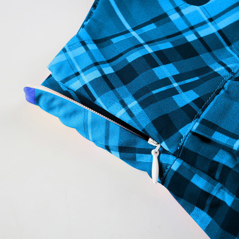 Y2K Checkered Skirt - Low-Rise Rainbow Pleats | Free Shipping| Crypto Payments