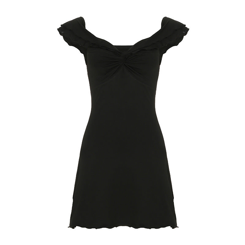 Vestido Feminino com Decote em V - Vestido Midi Romântico com Babados | Frete Grátis | Pagamentos em Criptomoedas