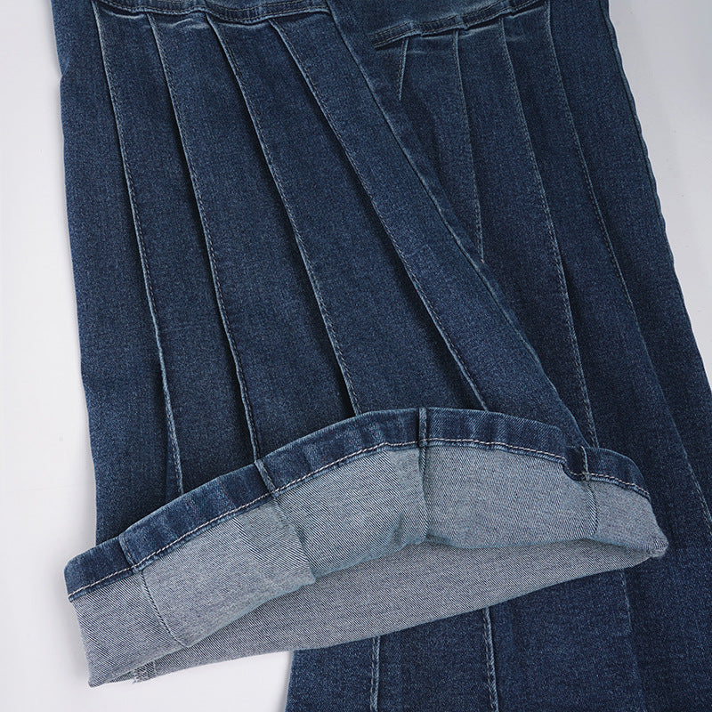 Low-Rise Bootcut Jeans - Vintage Wash Streetwear Pants with Lifting Effect | Free Shipping