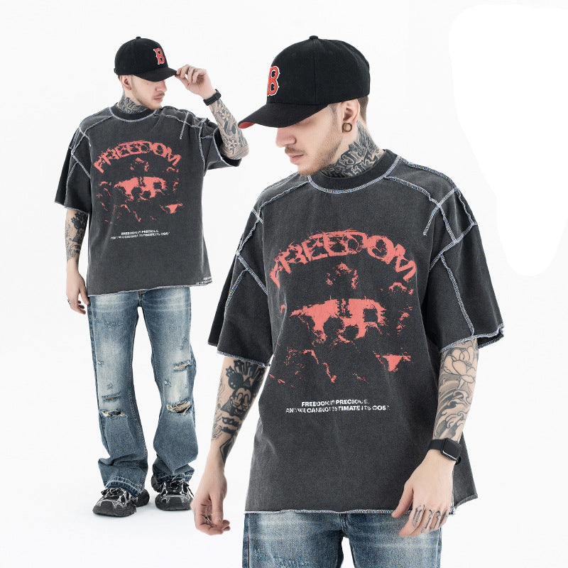 Hip-Hop Retro T-Shirt | Reverse Style Streetwear | 100% Cotton | Black | Free Global Shipping | Crypto Accepted