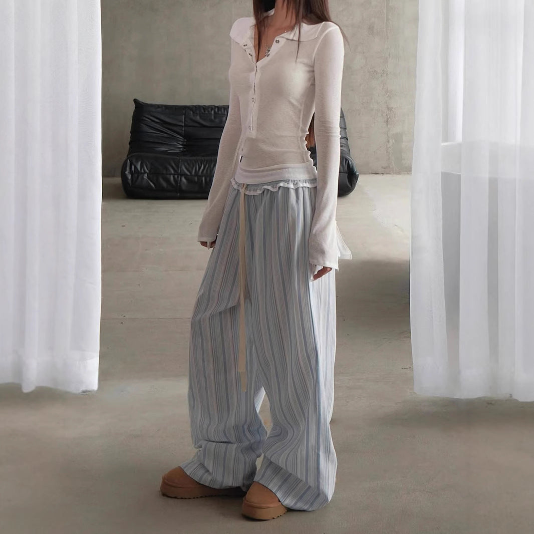 Y2K Striped Pants - Sweet & Sexy Japanese Style | Crypto Payments