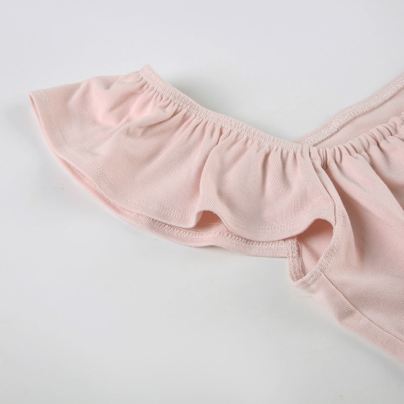 Y2K Top - U-Neck Flutter Sleeve Bustier |Free Shipping |Crypto Payments