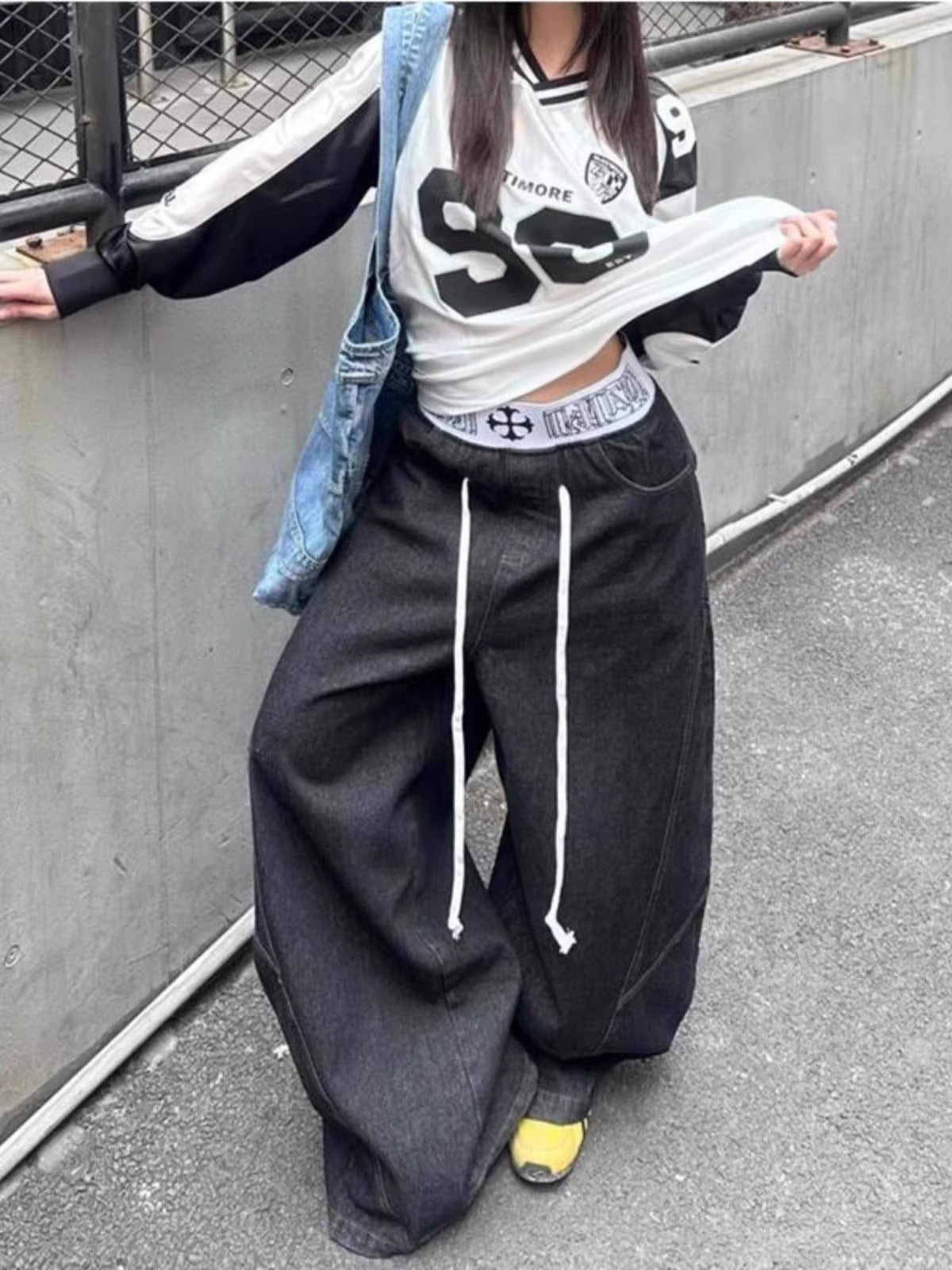 Unisex Retro Wide-Leg Jeans, Free Global Shipping, Crypto Payment Accepted