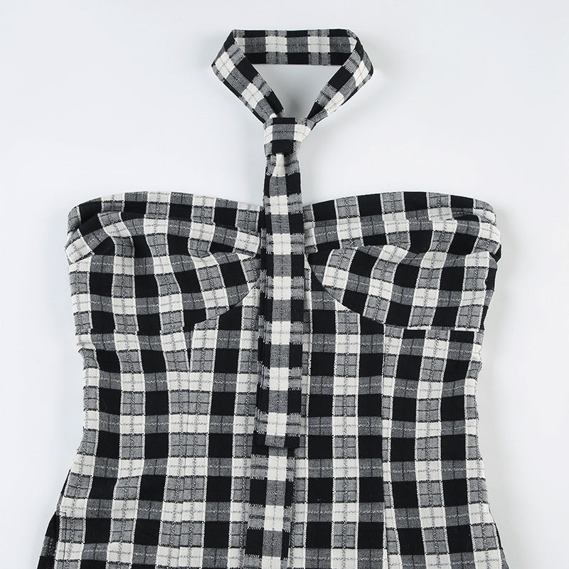 Plaid Corset Top - Off-Shoulder Streetwear Blouse | Free Shipping|Crypto Payments