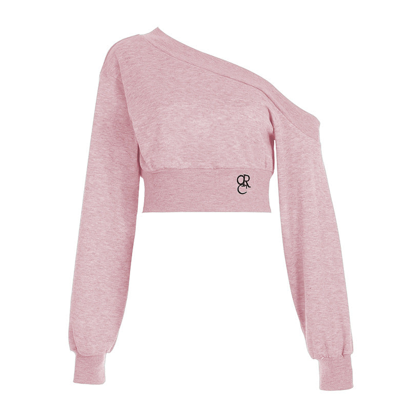 Women's Cropped Off-Shoulder Sweatshirt - Sexy Streetwear Long Sleeve Crop Top| Free Shipping|Crypto Payments