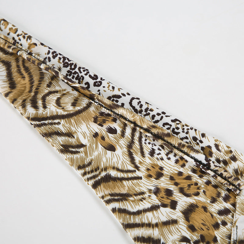 Y2K Bikini Set - Leopard Halter & Hip-Lift Briefs