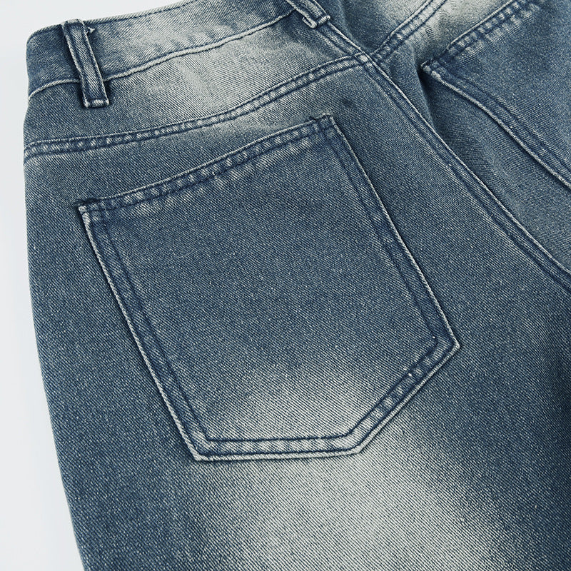 Distressed Flare Jeans - Star Studded Wide-Leg Pants |Crypto Payments