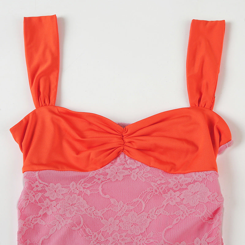 Y2K Lace Bralette Top - Sexy Contrast Trim Corset Crop Top | Free Worldwide