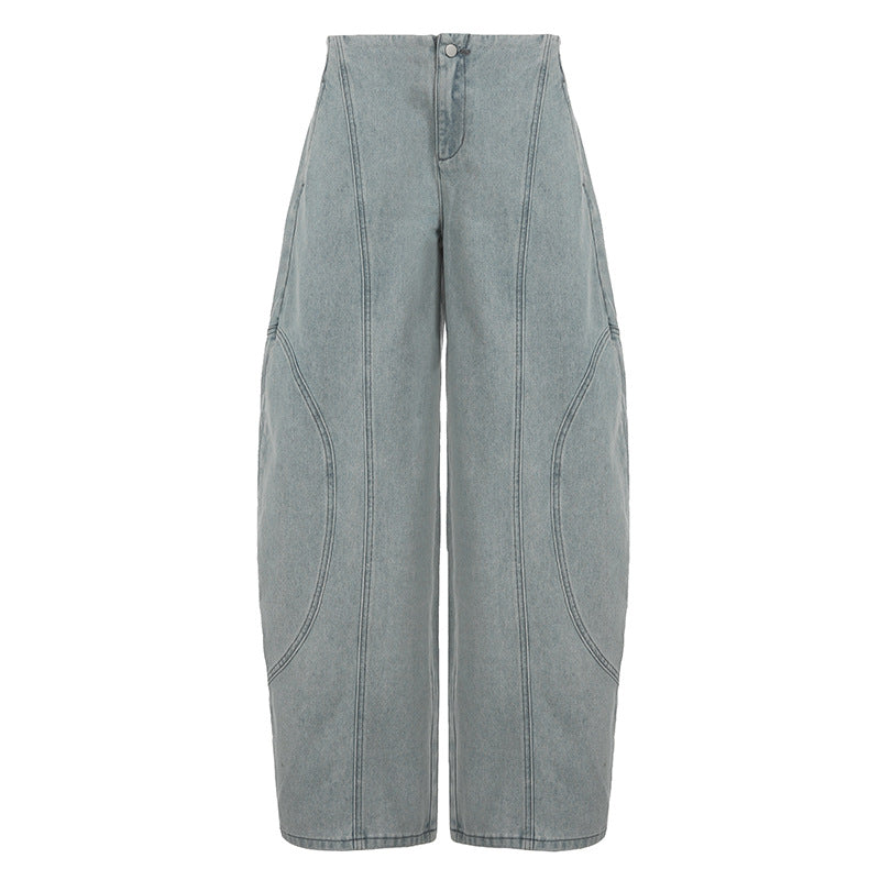 Streetwear Scimitar Jeans - Low-Rise Distressed Wide-Leg Pants&nbsp; Crypto Payments