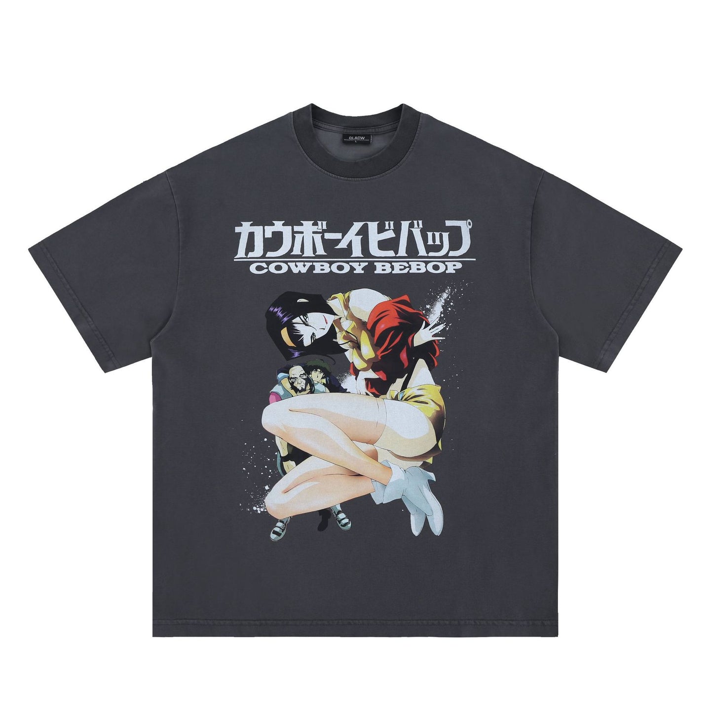 Anime Girl Graphic Tee - Vintage Washed Streetwear T-Shirt
