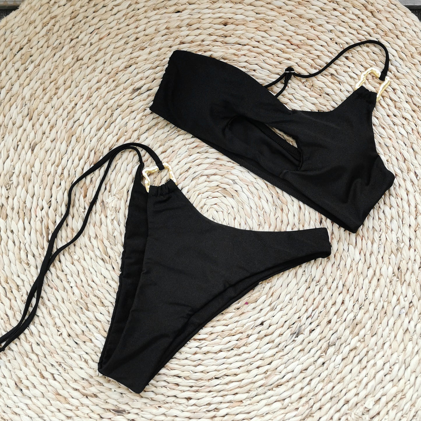 2025 Trend Cutout Bikini Set - Single Strap Design | Crypto Pay