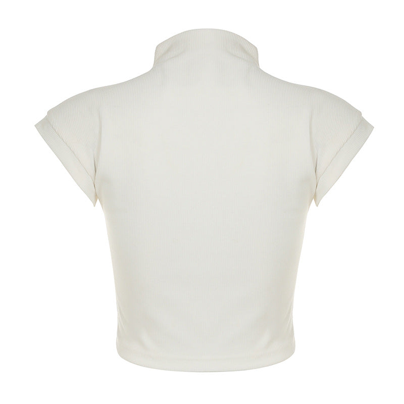 Blusa curta feminina com estampa gráfica estilo street style | Frete grátis | Pagamentos em criptomoedas