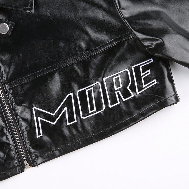 Faux Leather Cropped Jacket for Women - Edgy Biker Chic Top| Free Shipping|Crypto Payments