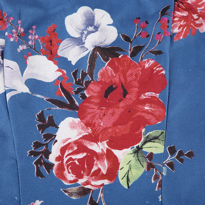 Vintage Floral Print Bustier Crop Top – Stretchy Feminine Layering Piece | Crypto Payments Accepted