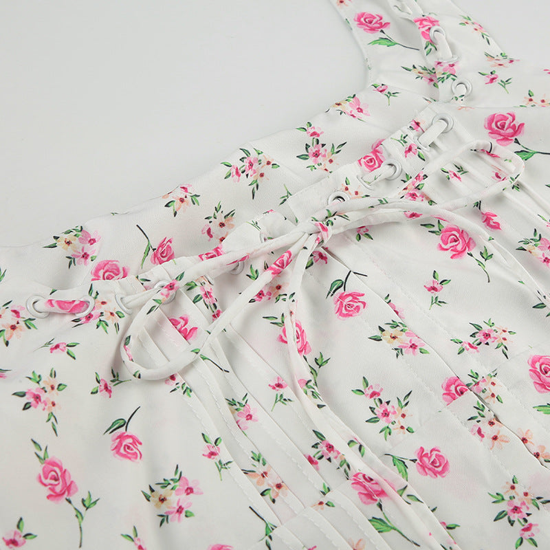 Floral Mesh Crop Top - Sweet & Sexy Tie-Front Tee | Free Shipping|Crypto Payments