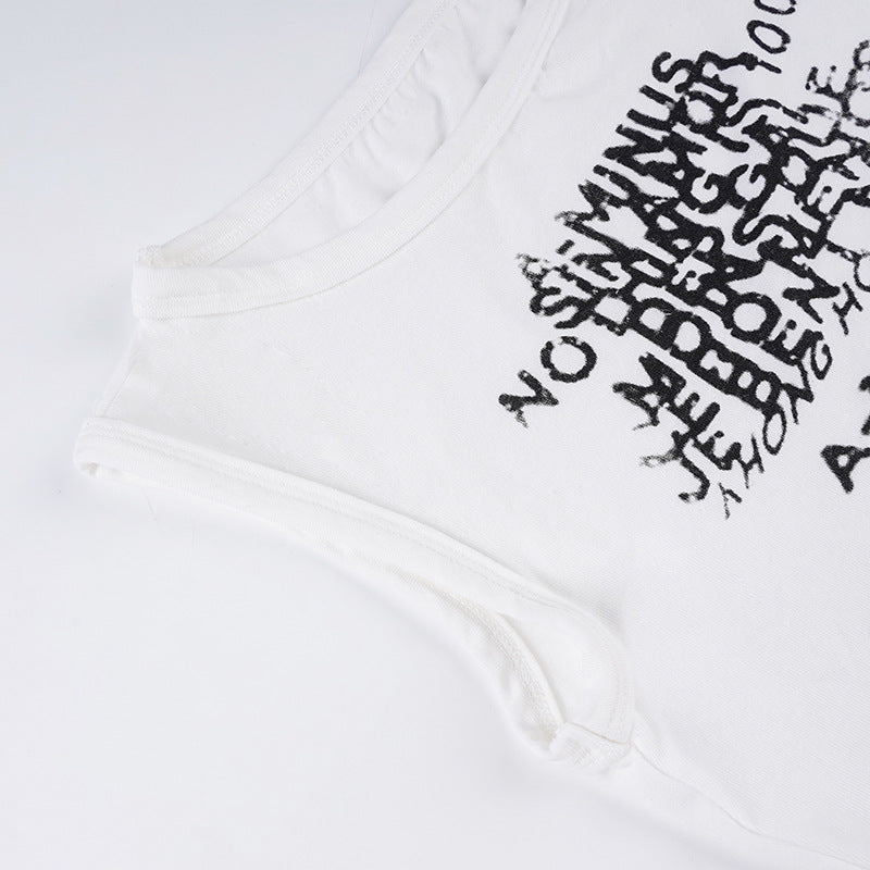Street Style Off-Shoulder Top - Graphic Print Sheer Crop Tee | Free Shipping