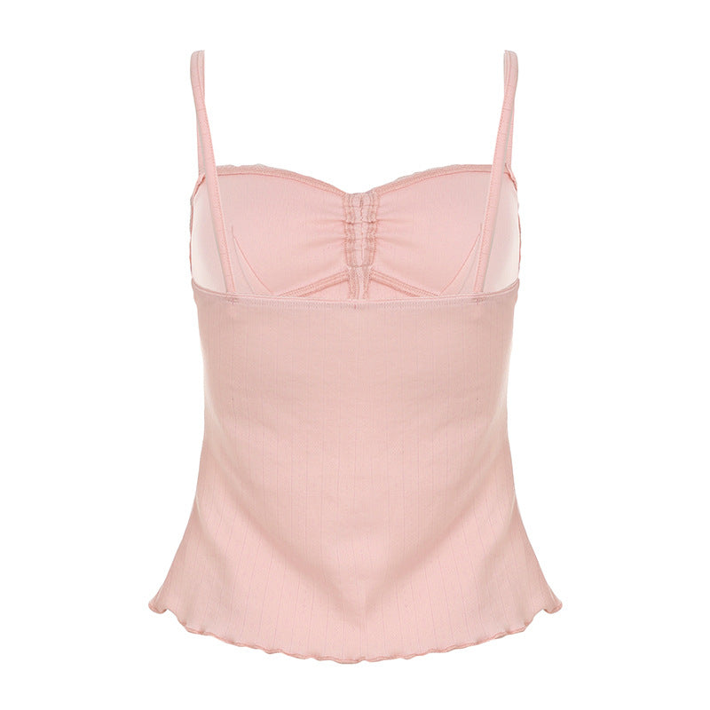 Y2K Lounge Top - Scallop Edge Camisole |Free Shipping|Crypto Payments