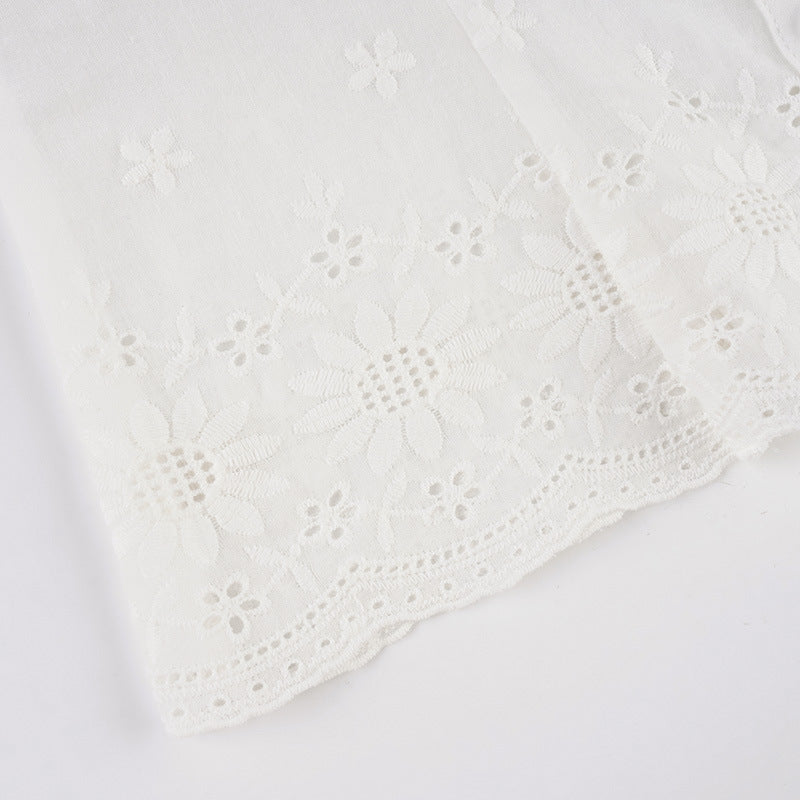 Sexy French Retro Lace Blouse - Puff Sleeve Crop Top for Women | Free Worldwide Shipping