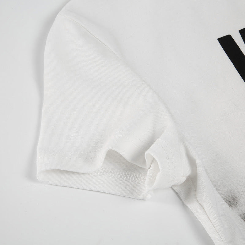 Y2K Graphic Top - Structured Shoulder Crop Tee |Free Shipping|Crypto Payments