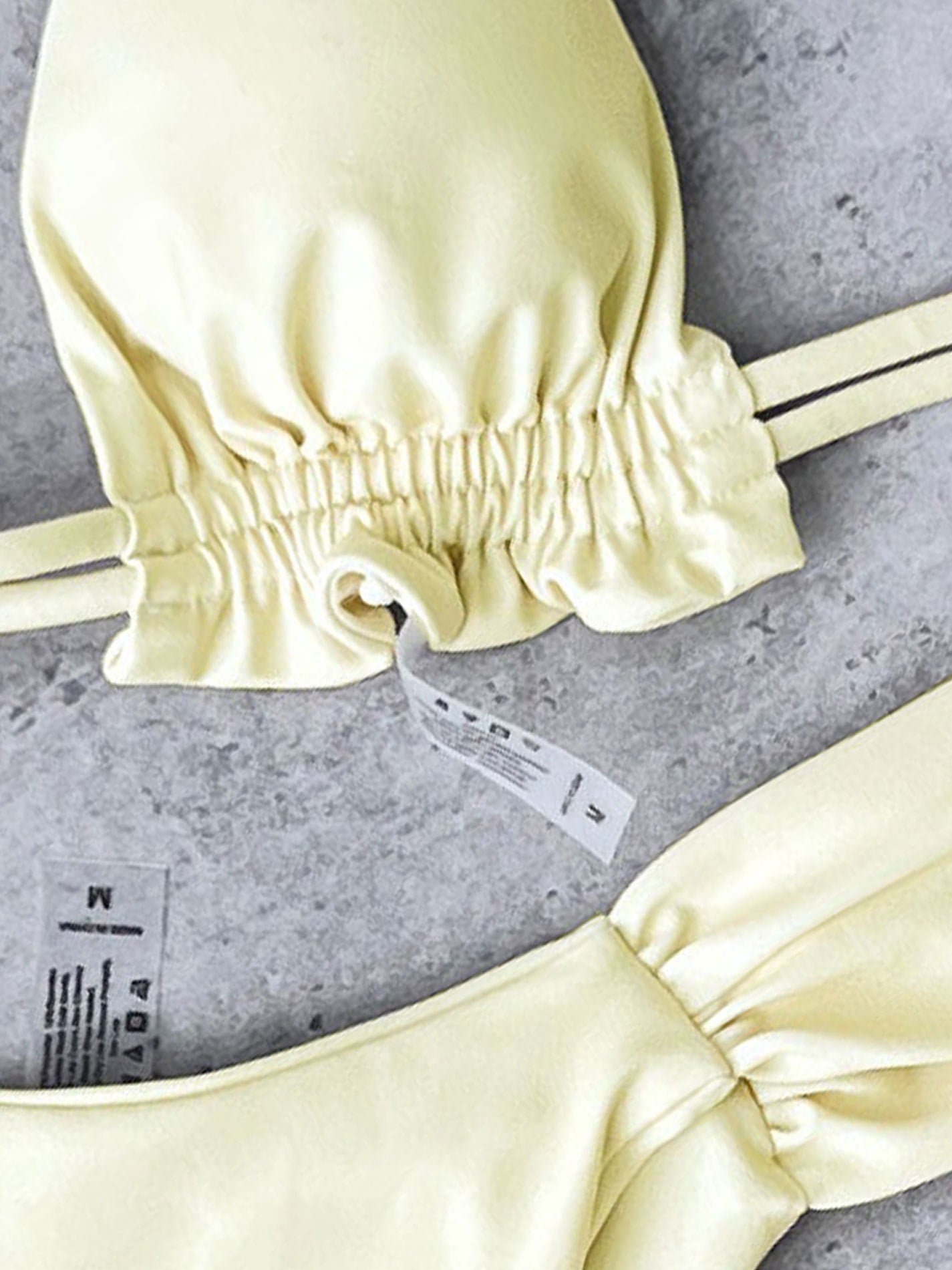 Women's Yellow Bikini - Adjustable High-Cut Swimwear | Crypto Accepted
