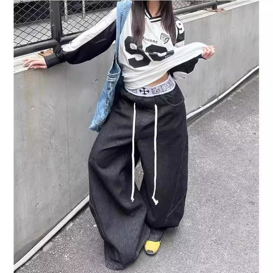 Unisex Retro Wide-Leg Jeans, Free Global Shipping, Crypto Payment Accepted